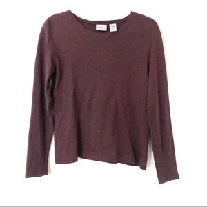 L.L Bean Burgundy 100% Cotton Base Layer Size S